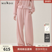 长裤 2025年冬季 新品 谜底阔腿裤 柔软亲肤裸粉色休闲裤 女254MK1693
