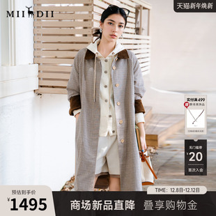 外套25CME5008 通勤风领口拼接长款 谜底翻领风衣女士2025秋季 新款