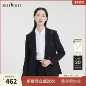 谜底绣花西服外套女春BOXYFIT一粒扣西装 高端系列 231GW0061