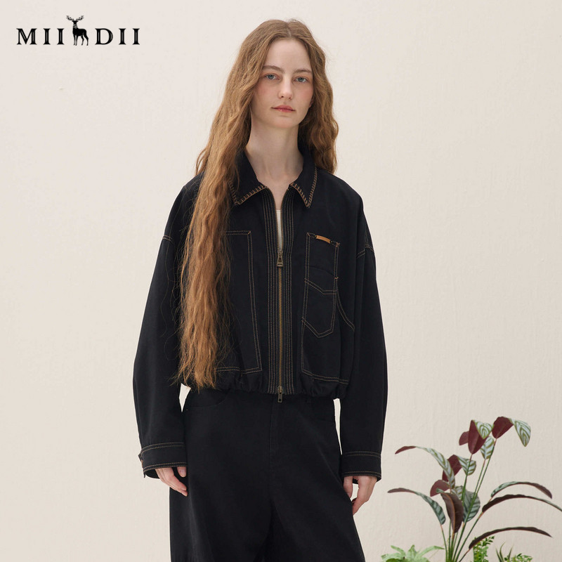 谜底牛仔外套长袖2026年春季新品黑色百搭大口袋酷感女261MW0228,女装/女士精品,短外套,淘宝优惠券,粉丝福利购,淘宝优惠卷