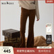 谜底灯芯绒喇叭裤 244MK1554 长裤 女冬新品 复古风高腰百搭修身