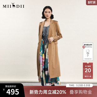 气质西装 时尚 领双排扣宽松外套241ME0136 风衣女春款 谜底长款