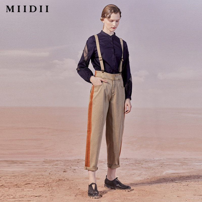 【商场同款】MIIDII/谜底20秋新品复古减龄牛仔背带裤203MK1815