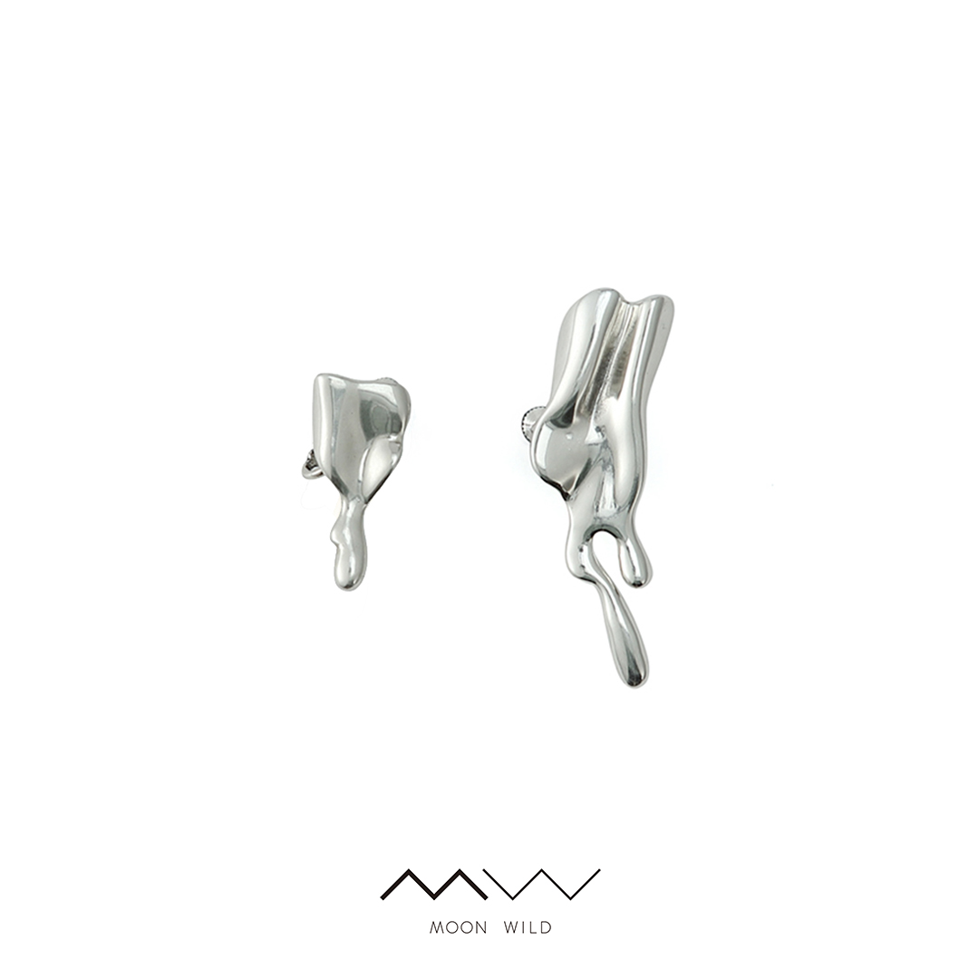 野月亮流淌系列原创小众水滴耳环女高级感轻奢无耳洞耳夹个性耳饰