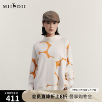 謎底高領(lǐng)套頭毛衣女冬新品復(fù)古寬松中長(zhǎng)款針織衫女234MZ1867