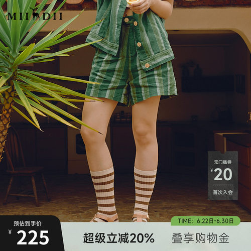 亚麻人棉面料舒适有质感，复古条纹