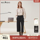 谜底休闲裤 253MK1089 可拆卸原创印直筒宽松背带裤 女2025秋季 新品