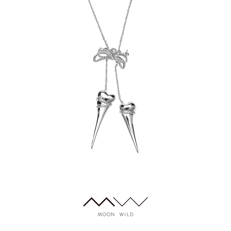 野月亮 【束缚的爱】原创设计个性小众爱心轻奢创意情侣项链胸针