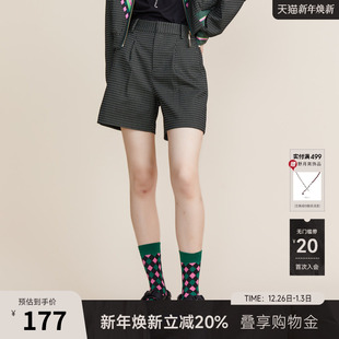 MIIDII谜底2022春秋通勤时髦西装 女a字宽松直筒221MK0139 阔腿短裤