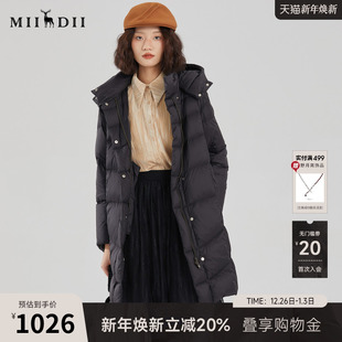 保暖白鸭绒面包服239MY7302 连帽厚款 谜底中长款 羽绒服冬时尚