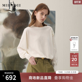 新品 2026春季 原创立体花时髦毛衣女261MZ0342 长袖 谜底套头针织衫