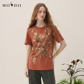 新品 谜底印花T恤短袖 2026年春季 休闲百搭合体圆领上衣女265MT5025