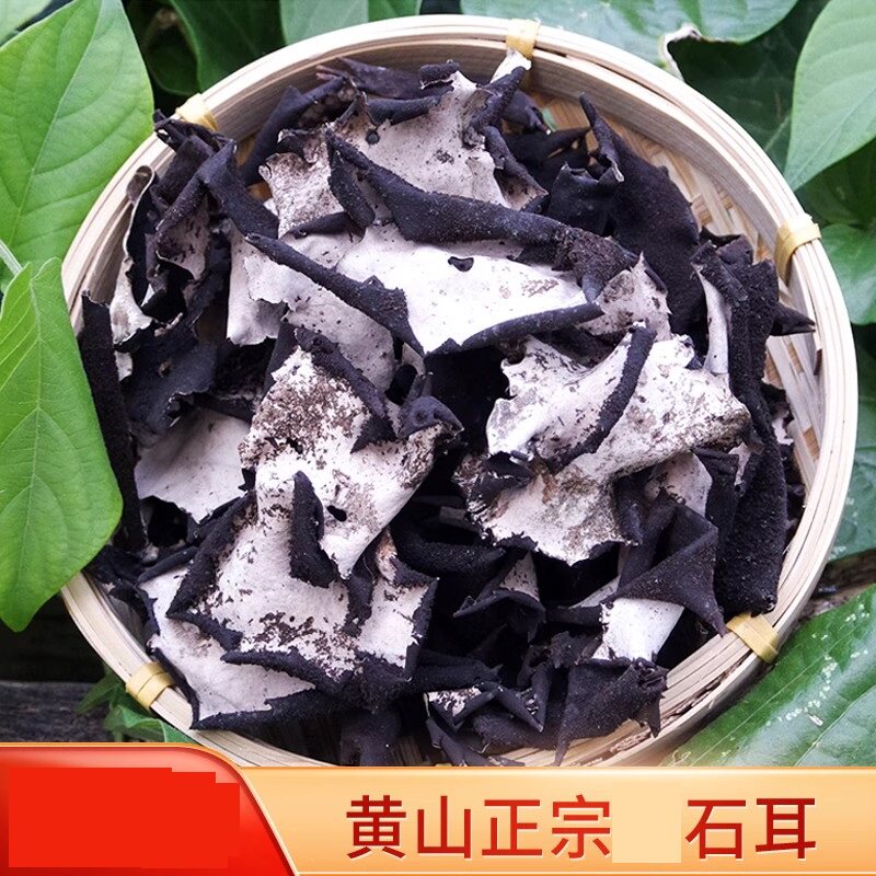 石耳 黄山岩耳菌 岩菇 石壁花 脐衣木耳干货食用菌山珍干货土特产