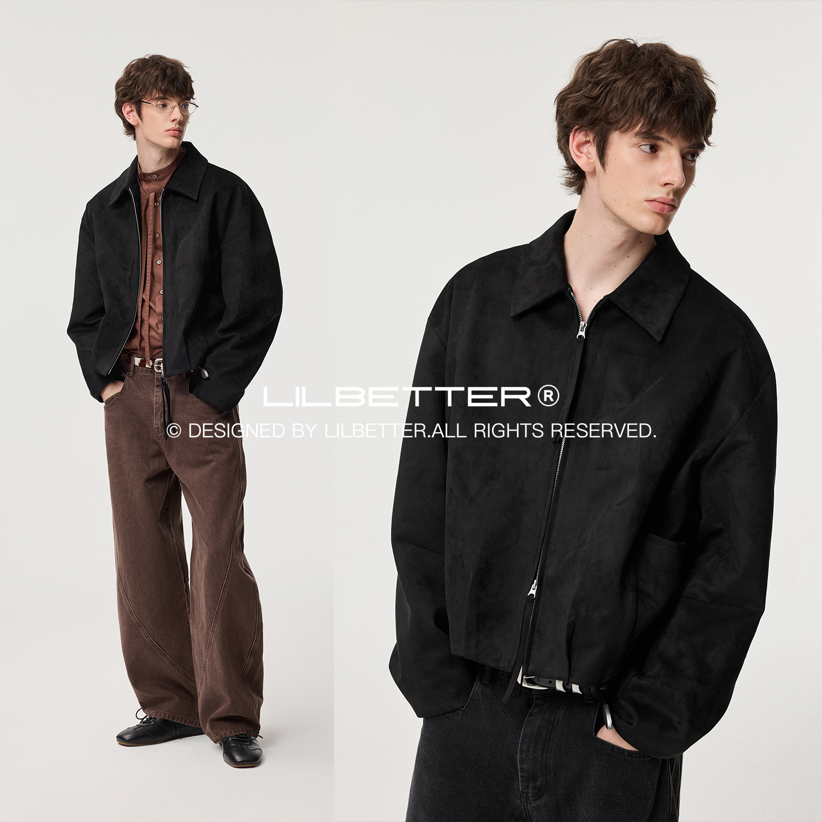 Lilbetter翻领短宽夹克