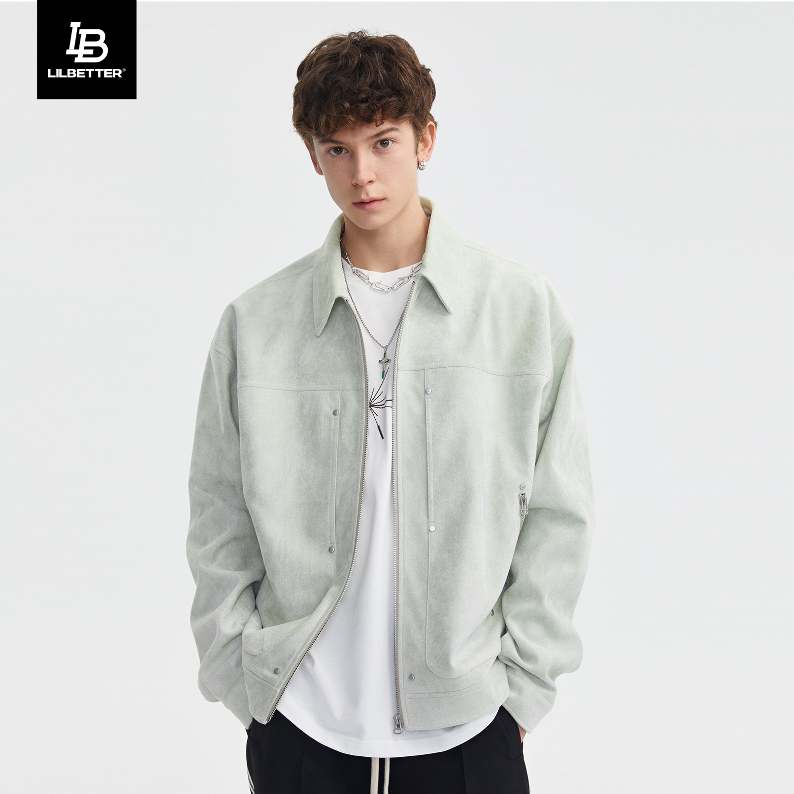 Lilbetter男士夹克仿麂皮外套潮