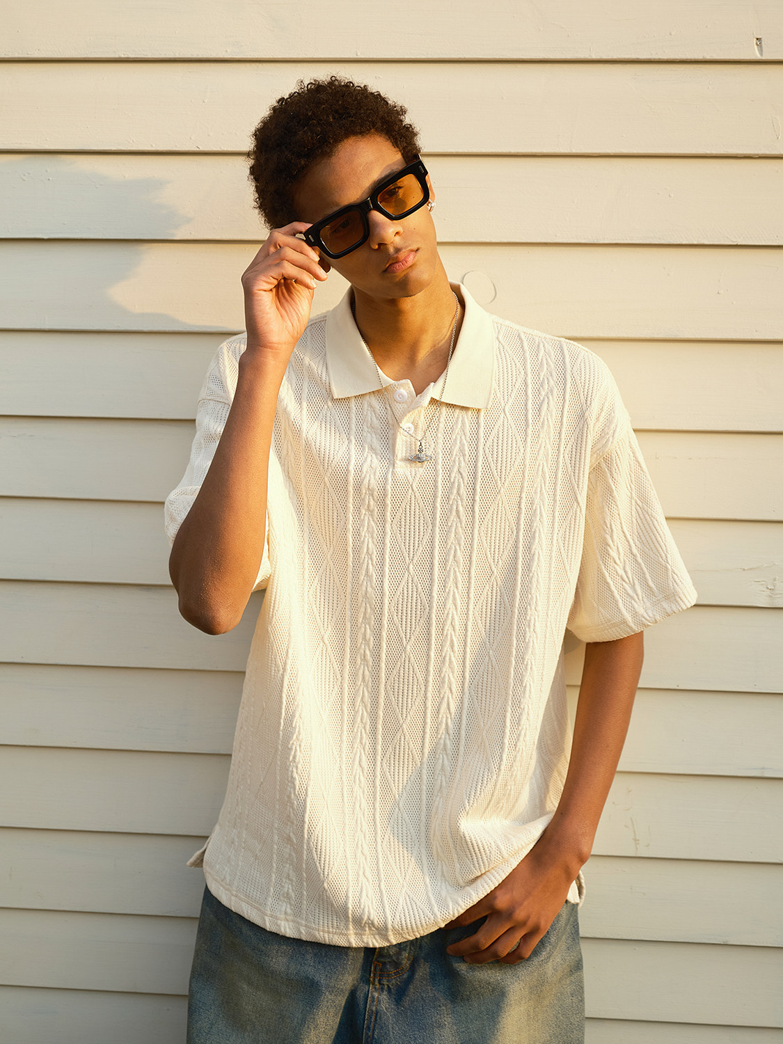 LILBETTER LOOSE TEXTURE KNITTED POLO SHIRT MENS 2025 SUMMER VINTAGE LAPEL T-SHIRT BREATHABLE COMMUTER SHORT SLEEVE