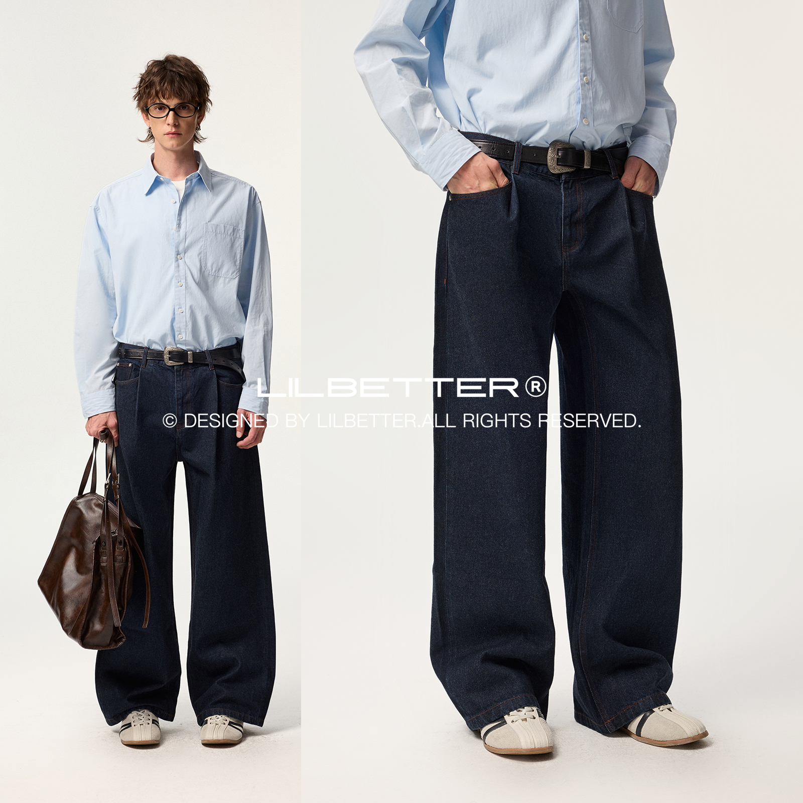 Lilbetter长裤阔腿牛仔裤