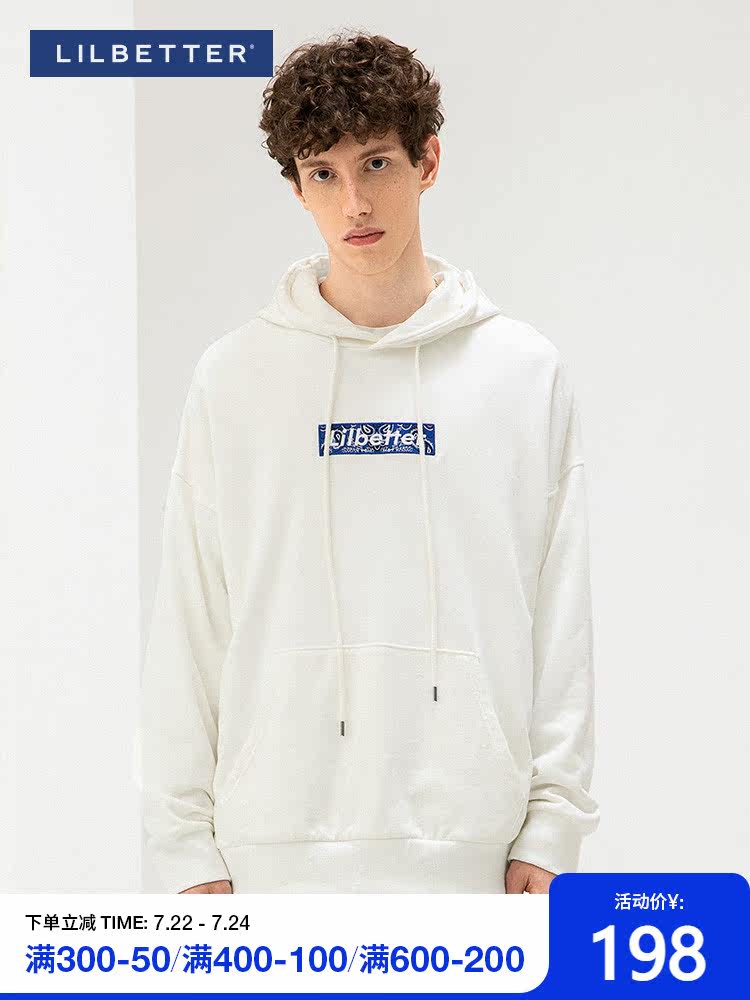Lilbetter hooded sweatshirt men's spring and autumn fashion brand printing men's jacket Port wind loose student top LB