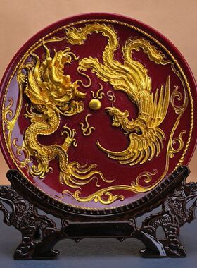 送礼摆件玄关桌面乔迁盘子客厅