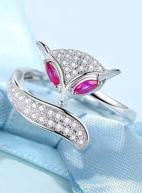 纯银食指时尚风镶钻首饰品