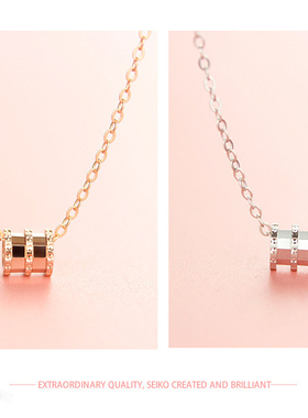 S925纯银首饰精品项链抖音小红书同款玫瑰金小蛮腰爱情侣吊坠套链