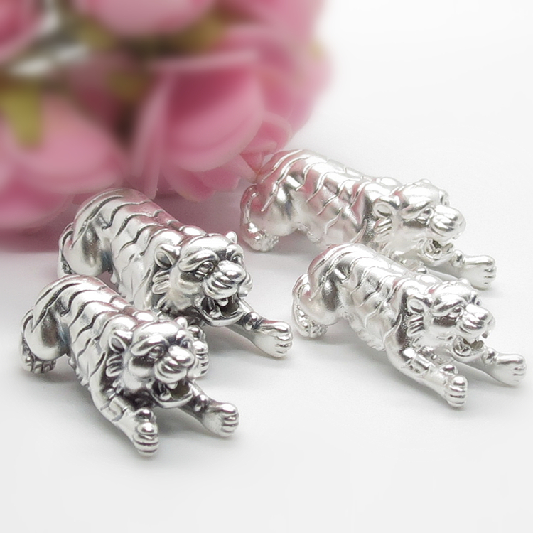 复古风泰银神兽老虎下山红绳手链