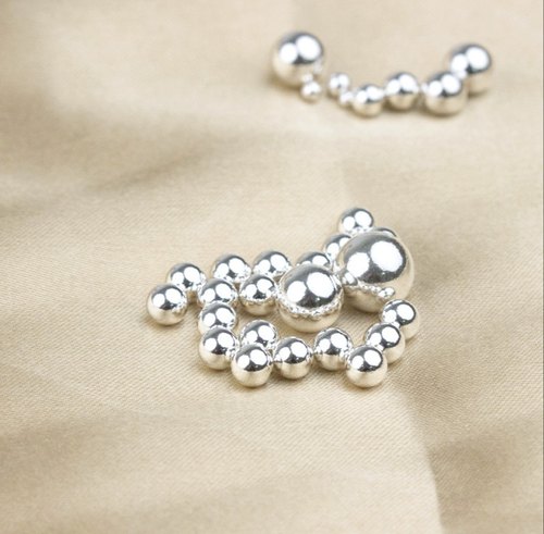 S925纯银首饰精品素银光面圆散珠子4681012MM无孔激光雕刻字图案