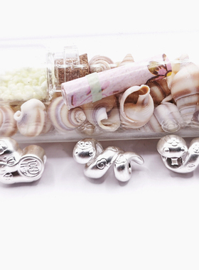 S999做旧复古泰3D硬纯银十二生肖本命年女福字祥云金钱蛇手链配件