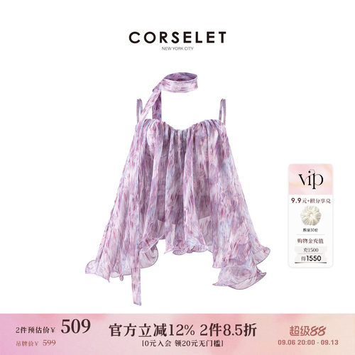 CORSELET紫晶水母薄纱鱼骨胸衣