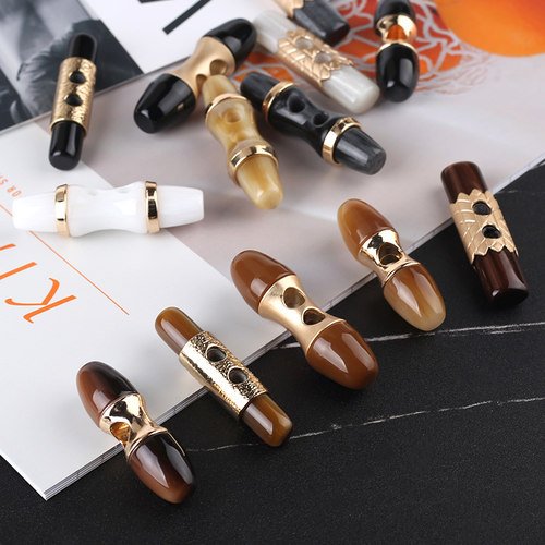 时尚金属树脂大衣橄榄扣牛角扣