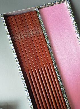 潍坊红木嵌银丝兰花筷子礼盒漆器