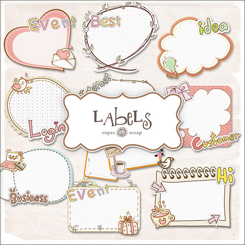 {png} 可爱卡通手绘对话框设计装饰图片scrapbook剪贴素材 10p