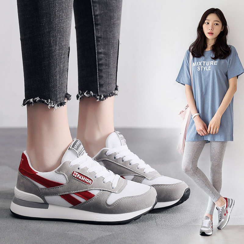 网面透气学生跑步鞋平底休闲韩版