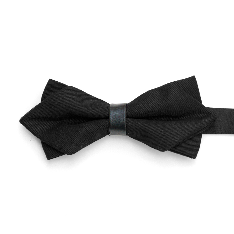 纯黑色 男士正装商务尖角领结 新郎结婚韩版蝴蝶结礼盒装