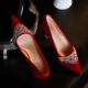 红色秀禾服鞋 子粗跟好穿不累脚中式 新娘鞋 婚鞋 礼服鞋 高跟结婚敬酒