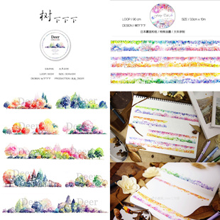 分装 deer麋鹿树下下下fairytales大年和纸手帐胶带无离型纸
