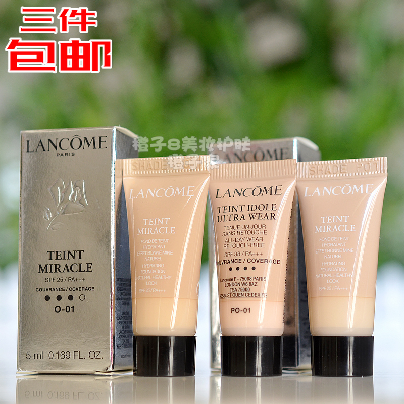 3瓶包邮 兰蔻新奇迹薄纱光采粉底液5ML 持妆清透粉底乳 遮瑕持久在类目 彩妆/香水/美妆工具, 粉底液/膏中 - 来自Buy2taobao.com提供专业的淘宝代购服务