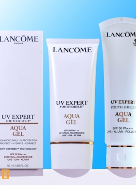 兰蔻清透水漾防晒乳隔离露50ml 清爽型不油腻SPF50空气感UV小白管