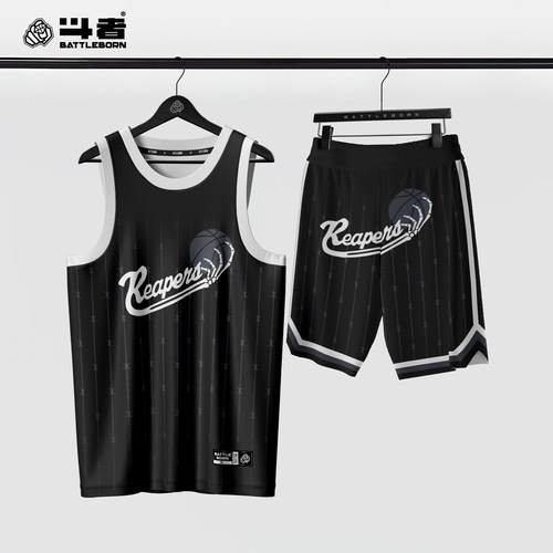 斗者篮球服套装定制街球训练队服街头运动篮球衣速干背心REAPERS