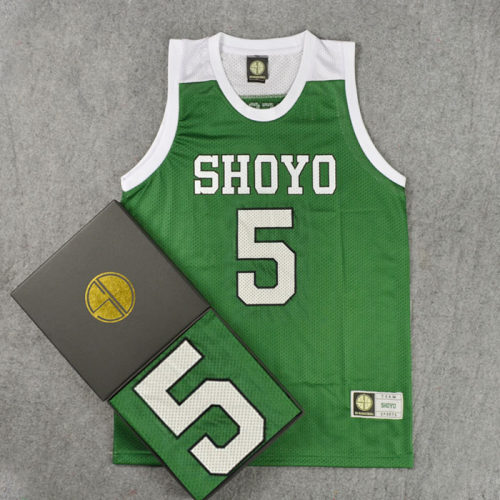 SD球服训练服灌篮高手队服翔阳5号花形透篮球服篮球衣背心绿色