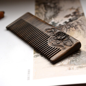 雕刻木梳沉贵宝木雕刻方形双面梳子古典古风发梳 包邮