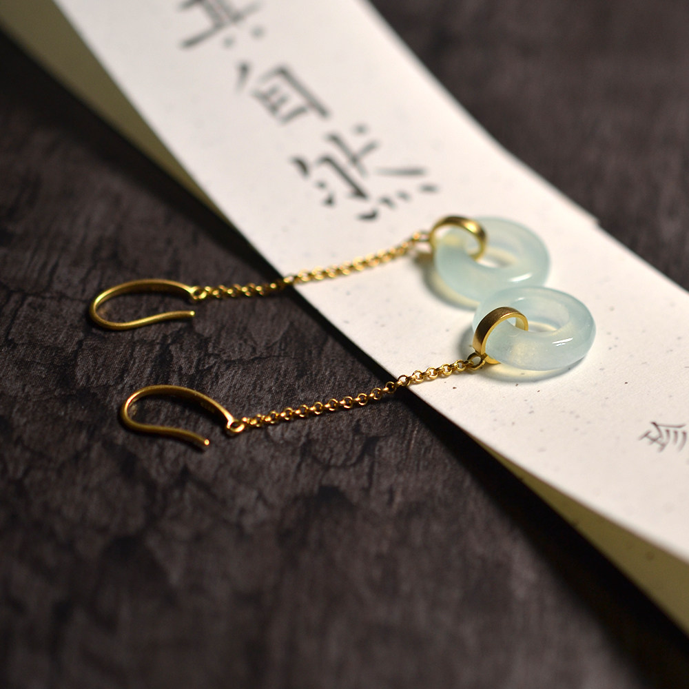 原创925银镀金流苏长款造型配巴山玉小圈古风古典银耳环耳饰配盒,饰品/流行首饰/时尚饰品新,耳环,淘宝优惠券,粉丝福利购,淘宝优惠卷