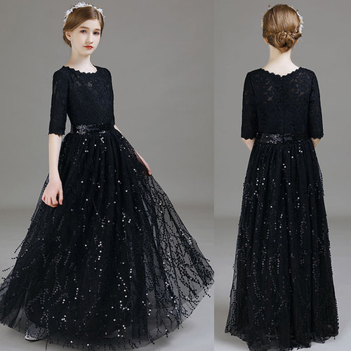 高端定制女童主持人指挥晚礼服