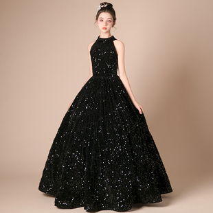 女童轻奢小众高端赫本风公主裙儿童模特走秀主持人钢琴演出晚礼服