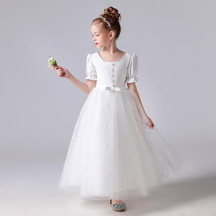 女童诗歌朗诵声乐钢琴考级小提琴音乐会独奏演出服儿童婚纱公主裙