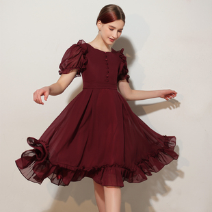 女童小提琴音乐会演奏古筝长笛声乐演出晚礼服钢琴考级雪纺连衣裙