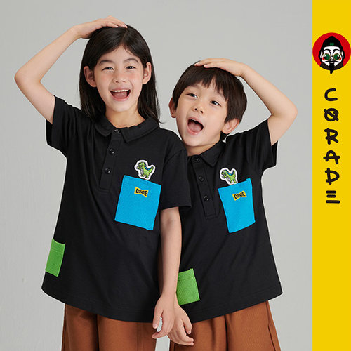 小恐龙刺绣polo衫童装原创可爱