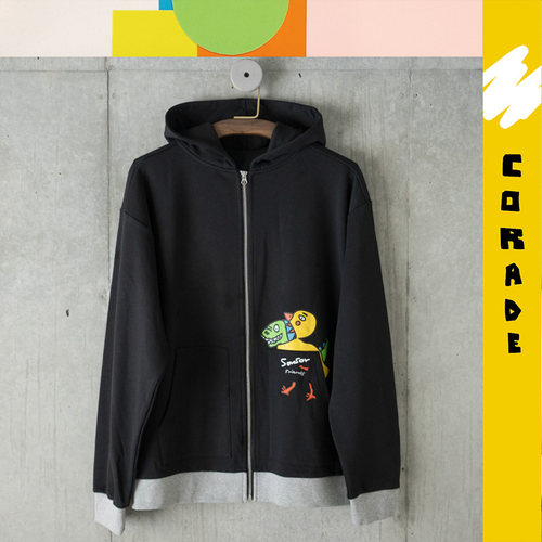 Corade．宝葫芦sorsor和他的朋友们卫衣连帽拉链印花宽松原创情侣