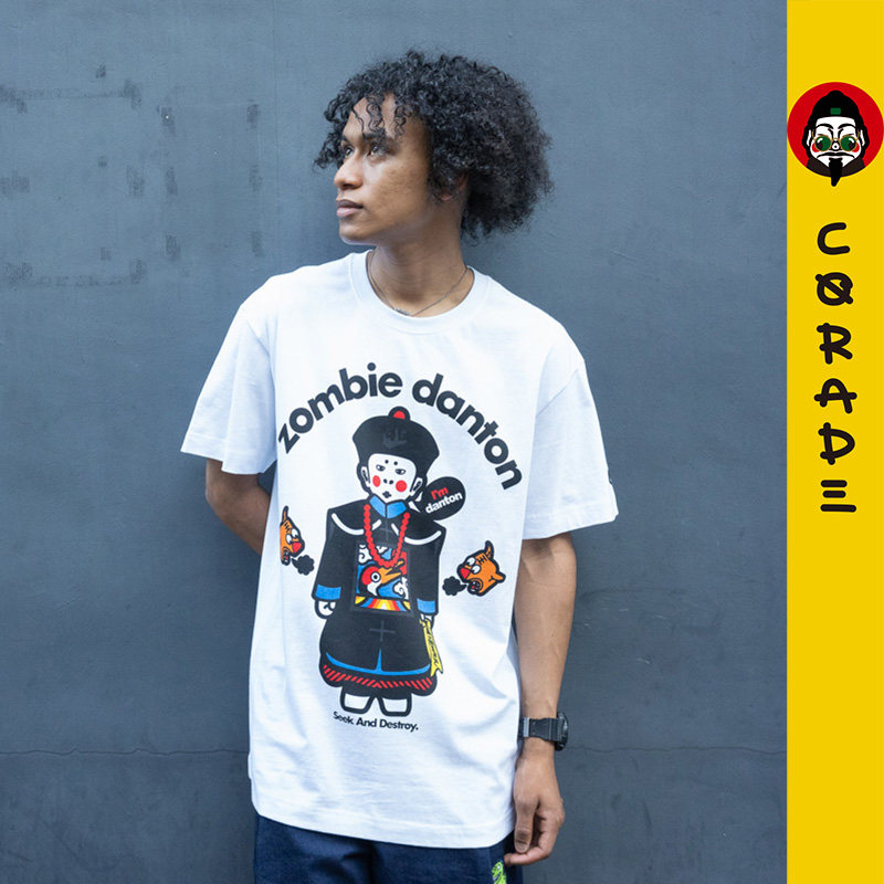 宝葫芦 僵尸丹顿 白色短袖t恤 原创设计潮流情侣