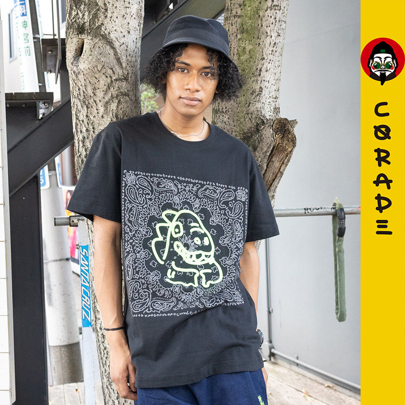 corade宝葫芦 夜光腰果花恐龙男女同款短袖t恤 原创潮流青少年